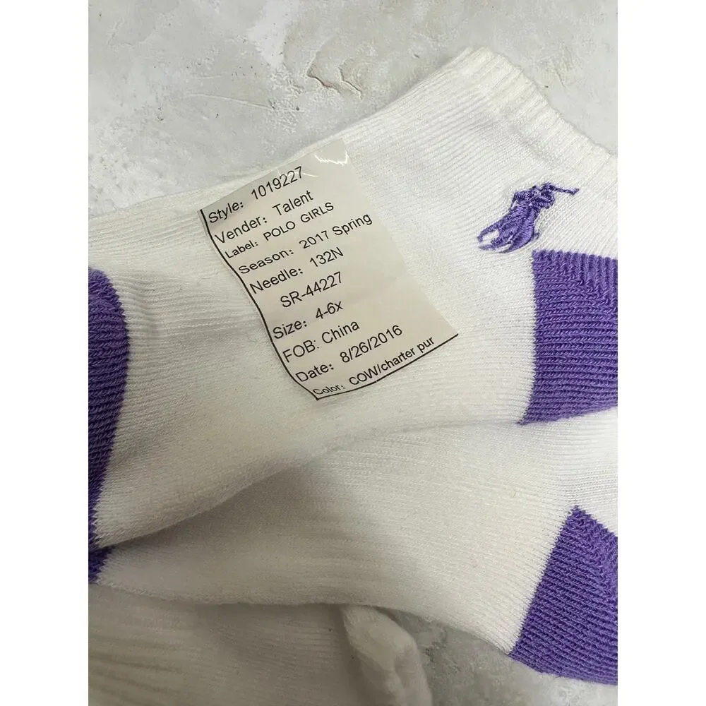 3 Pairs POLO Ralph Lauren Socks Girls 4-6X‎ - New No tags